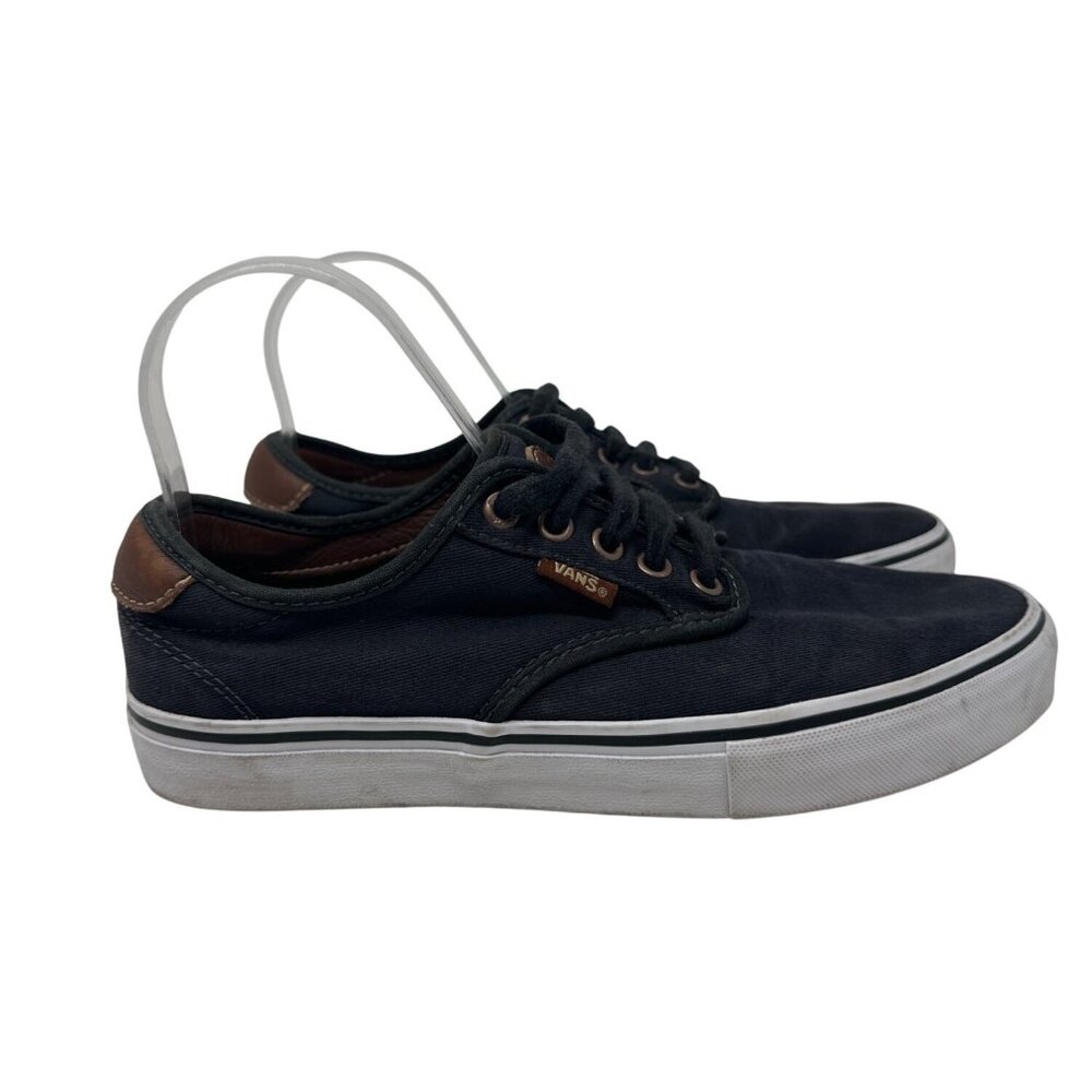 Vans Pro Black Canvas Lace-Up Sneakers Mens Size 7.5 - Casual‎ Low-Top Shoes